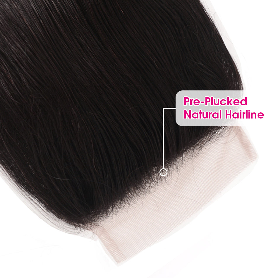 Straight Brizilian Virgin Human Hair | Natural Black 5*5 HD Lace Closure Swiss Lace 1 PCS | Eleway Hair Wigs