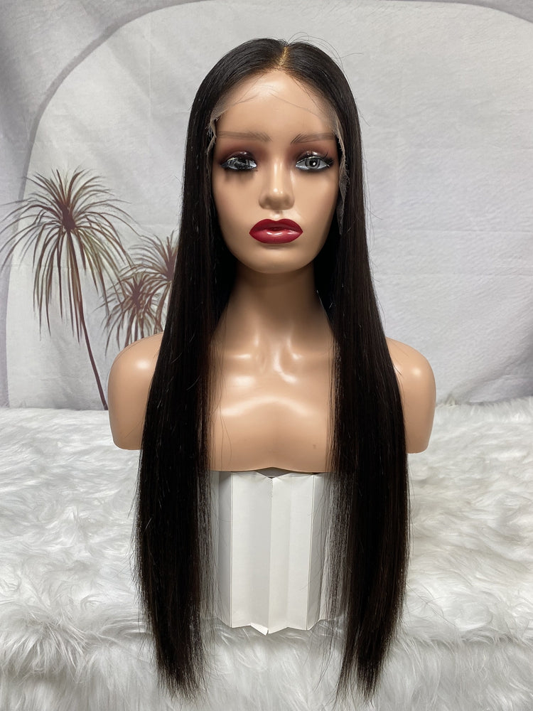 Pre-Bleached Knots 13*6 HD Lace Frontal Wig Skin-Melt Lace & Virgin Human Hair Full Volume Long Hair wigs