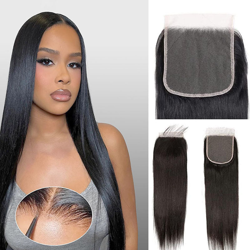 Straight Brizilian Virgin Human Hair | Natural Black 5*5 HD Lace Closure Swiss Lace 1 PCS | Eleway Hair Wigs