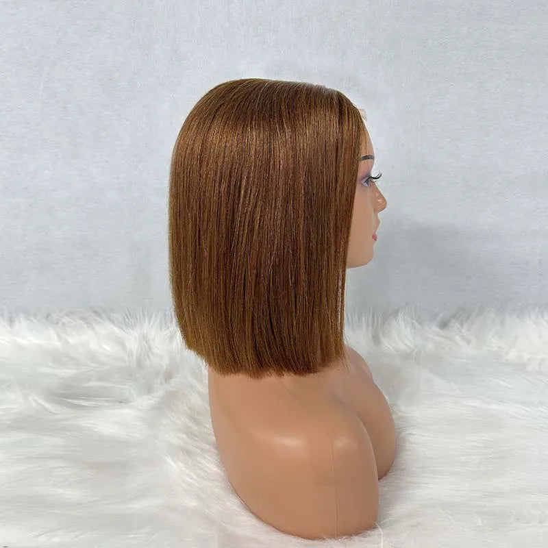 Super Double Drawn 2x6 Lace Closure Bob Wig Bone Straight 100% Vietname Human Hair Wig Nature Black 250% Density For Black Women