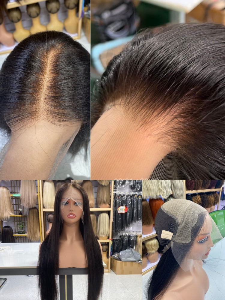 HD Lace Front Wig Human Hair Invisible Knots Transparent Lace Natural Hairline Pre-plucked Baby Hair 100% Raw Human Hair