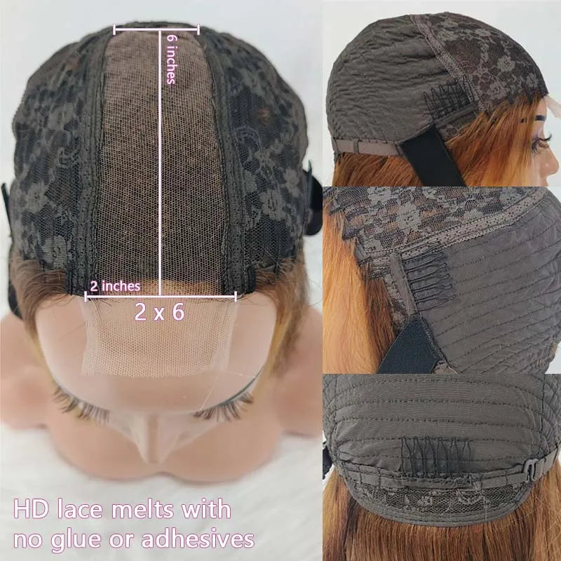 Super Double Drawn 2x6 Lace Closure Bob Wig Bone Straight 100% Vietname Human Hair Wig Nature Black 250% Density For Black Women