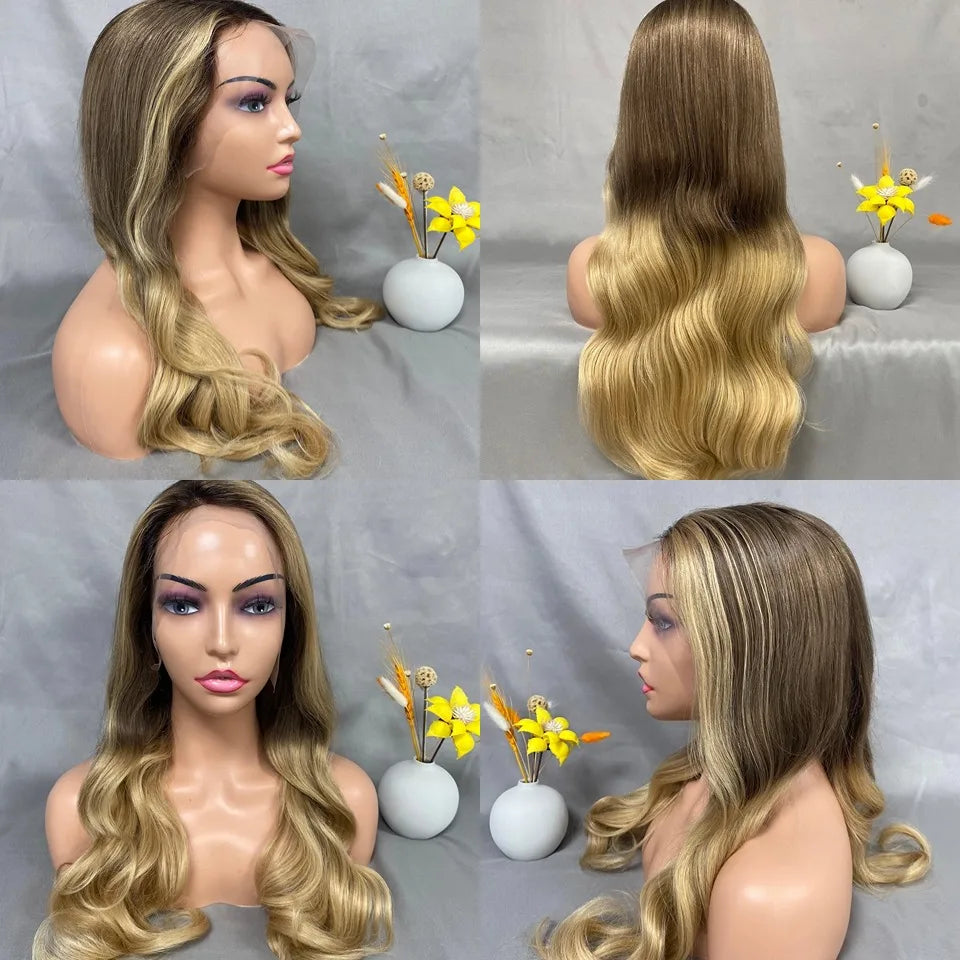 Body Wave Lace Front Human Hair Wigs For Women Honey Blonde 13x4 HD Transparent Lace Frontal Wigs Human Hair Baby Hair On Sale