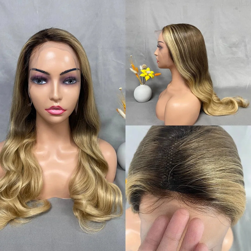 Body Wave Lace Front Human Hair Wigs For Women Honey Blonde 13x4 HD Transparent Lace Frontal Wigs Human Hair Baby Hair On Sale